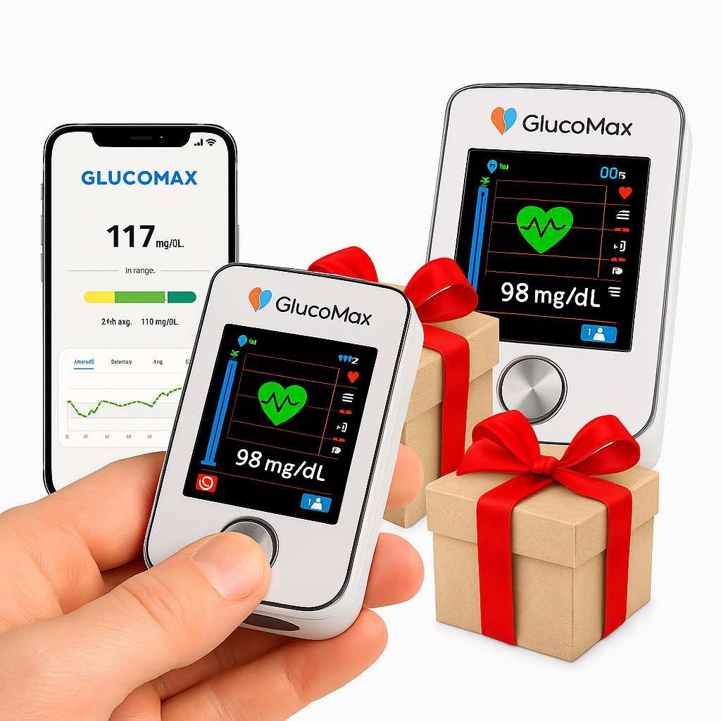 GlucoMax – Monitoruje poziom glukozy bez igieł – Płacisz za 1, dostajesz 2 + Prezent!