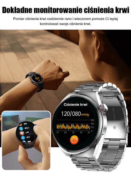 Smartwatch Y68 – Zegarek do pomiaru poziomu cukru we krwi ze stalowym paskiem